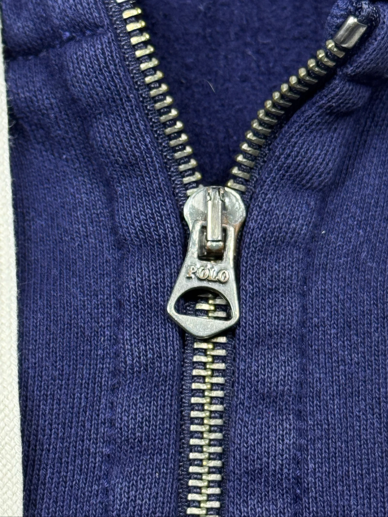 Ralph Lauren Full Zip Hoodie Navy Blue Yellow Pony Vintage Size M/L – photo 7